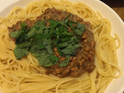 納豆メカブのスパゲティ